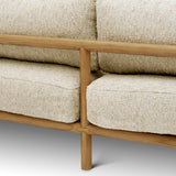 Sofa ogrodowa Ombria, naturalne drewno tekowe, tkanina Arden, naturalny