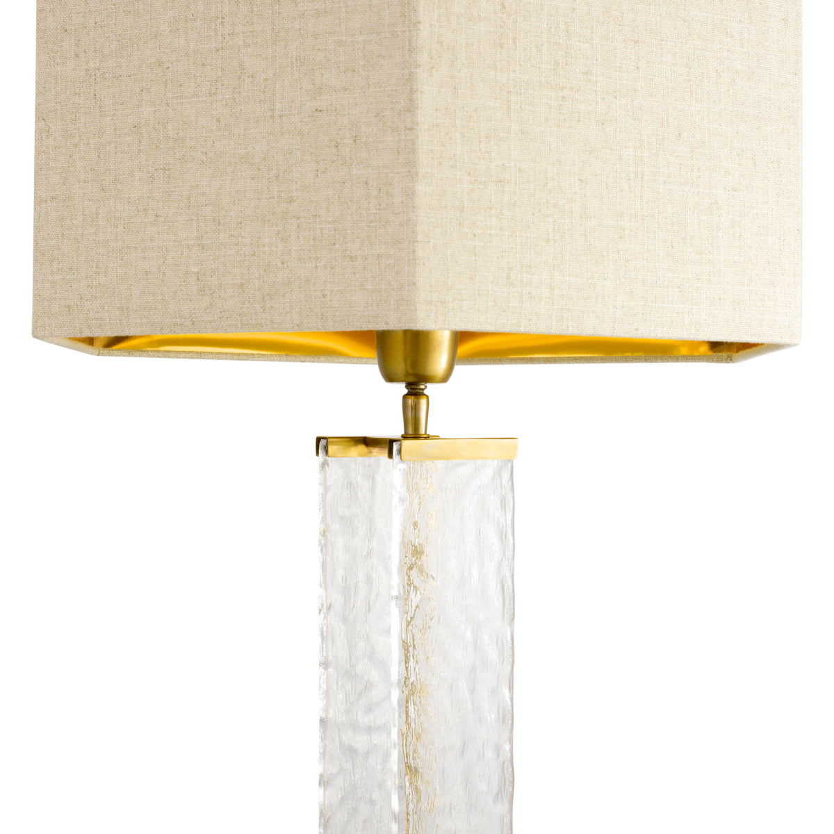 Lampa stołowa Harmonis, wykończenie mosiądz vintage, z abażurem