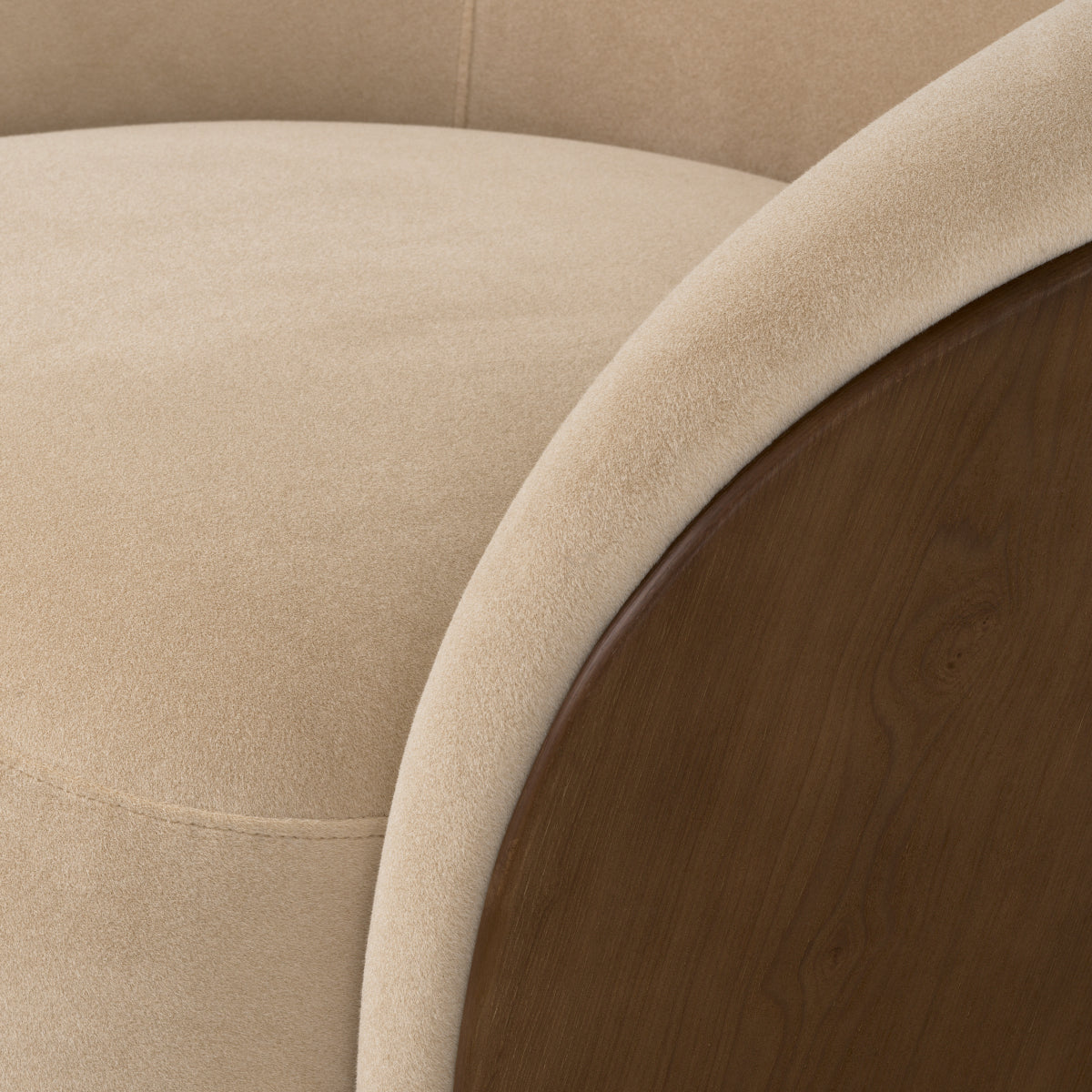 Fotel obrotowy Camerota, wykończenie walnut, sabino beige