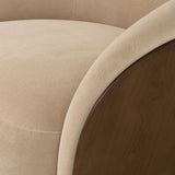 Fotel obrotowy Camerota, wykończenie walnut, sabino beige