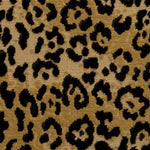 Taboret Roosevelt, wykończenie brązowe, tkanina Bernard leopard, camel