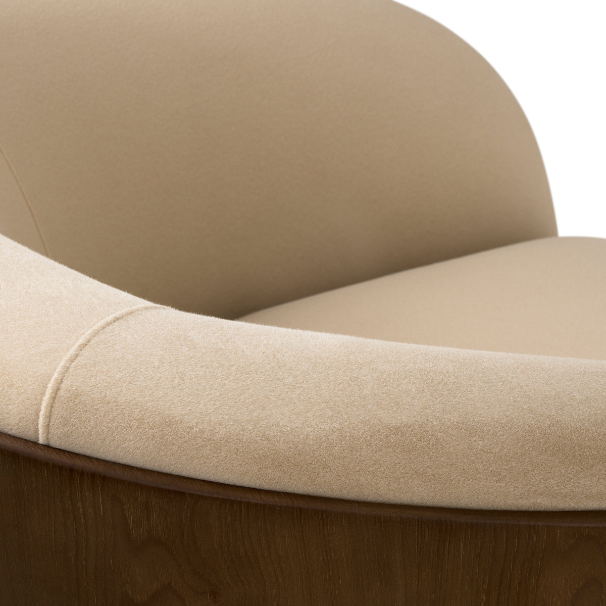 Fotel obrotowy Camerota, wykończenie walnut, sabino beige