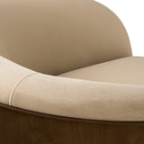 Fotel obrotowy Camerota, wykończenie walnut, sabino beige