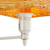 Lampa ścienna Lexington Single, wykończenie niklowe, z abażurem rattanowym