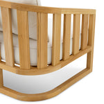 Sofa ogrodowa Aruba, naturalne drewno tekowe, w zestawie poduszki z płótna Sunbrella