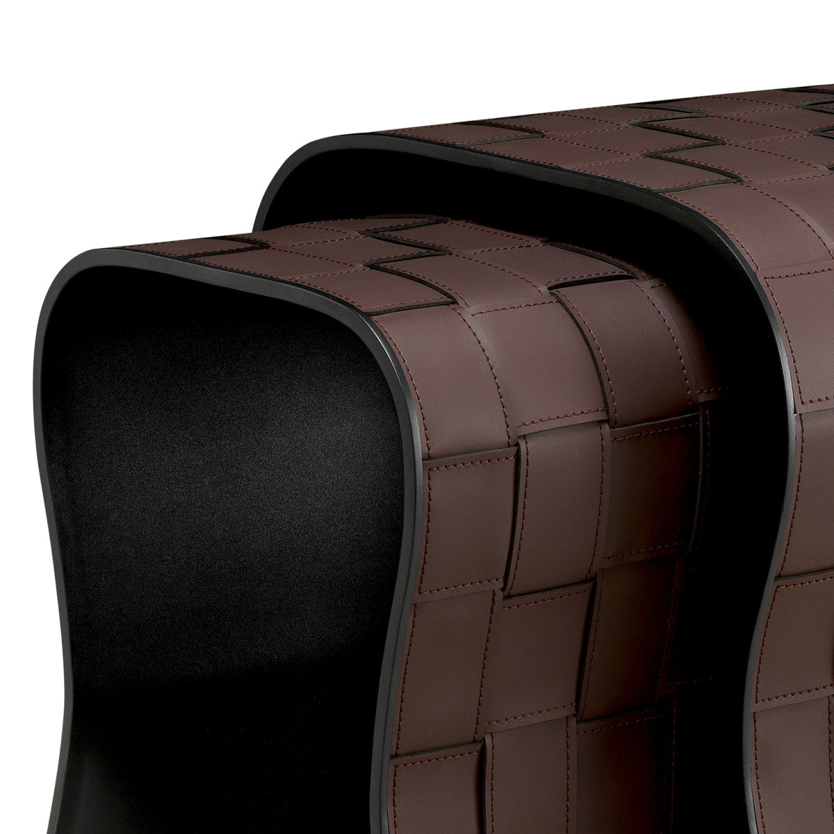Stoliki boczne Marcello, dark brown faux leather, komplet 2 szt.