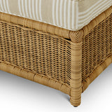 Modułowe łoże ogrodowe Hampton Single, sztuczny rattan, tkanina Saville, beż