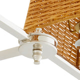 Lampa ścienna Lexington Double, wykończenie niklowe, z abażurami rattanowymi