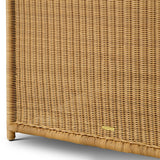Modułowy fotel ogrodowy narożny Hampton, sztuczny rattan, tkanina Saville, beż