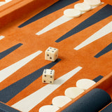 Backgammon South Shore, zestaw prezentowy, blue leather, orange suede