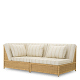 Modułowy fotel ogrodowy Hampton, sztuczny rattan, tkanina Saville, beż