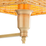 Lampa ścienna Lexington Single, wykończenie mosiądz antyczny, z abażurem rattanowym