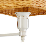 Lampa ścienna Lexington Single, wykończenie niklowe, z abażurem rattanowym