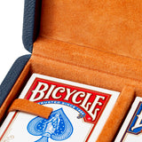 Pudełko na karty The Ridges (2 talie w zestawie), blue leather
