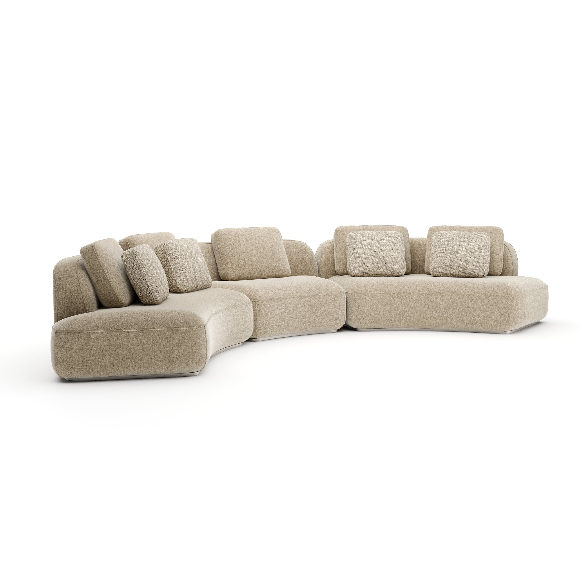 Narożnik Sasso – trzyczęściowa zakrzywiona sofa | Oatmeal, UPH-426-SEC2-B