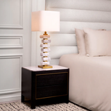 Antique brass finish | rough white marble