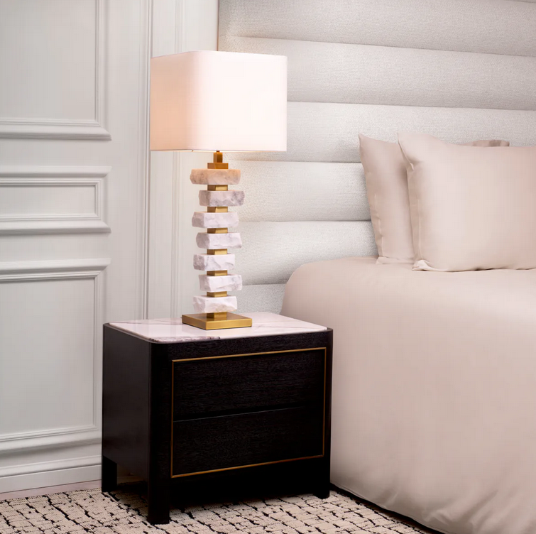 Antique brass finish | rough white marble
