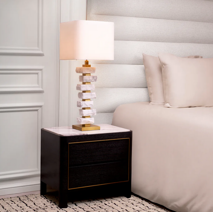 Antique brass finish | rough white marble