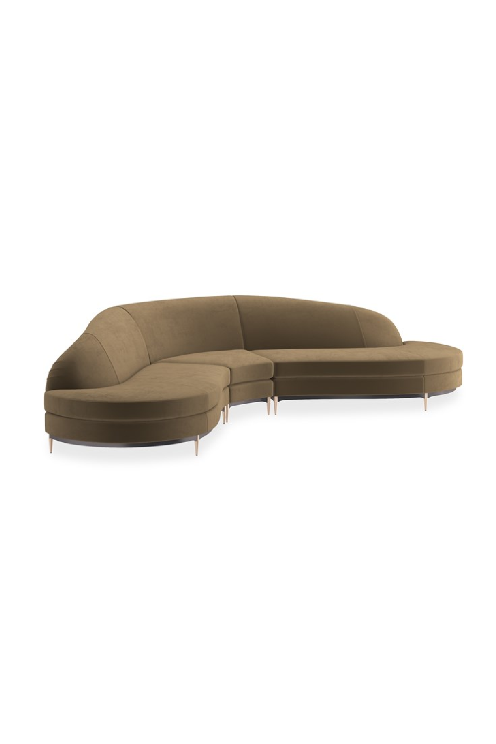 Sofa narożna Three's Company brązowa
