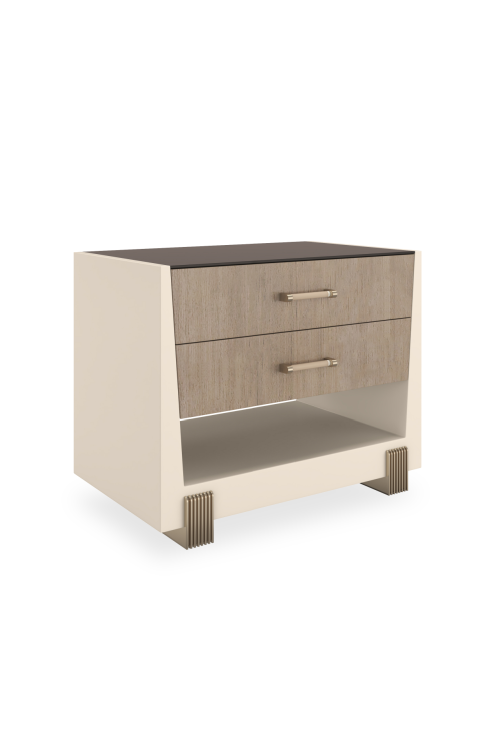Stolik nocny z drewna bukowego z 2 szufladami | Kontrast Caracole | Caracole.eu.com