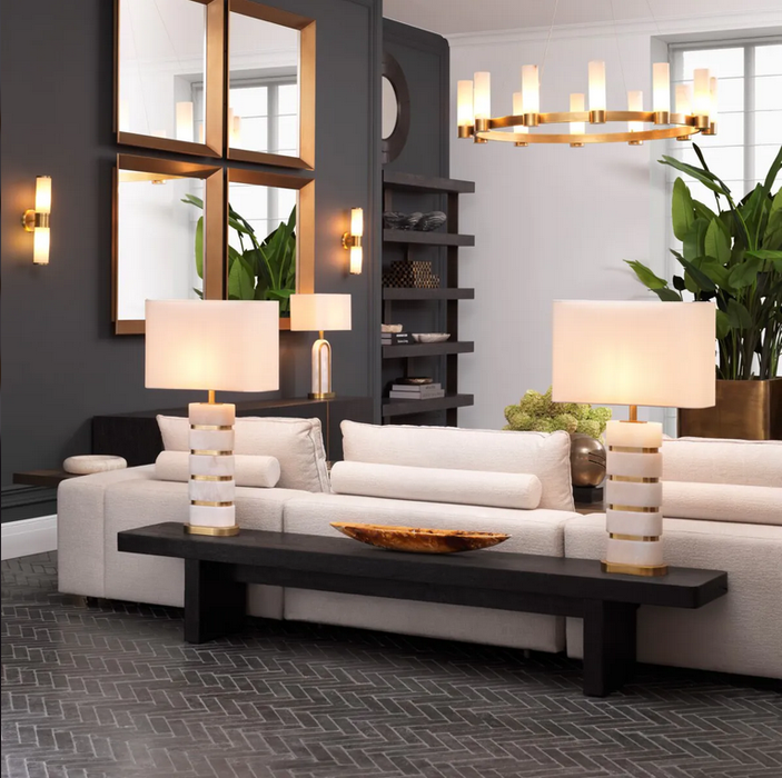 Antique brass finish | alabaster