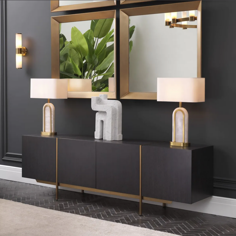 Antique brass finish | alabaster