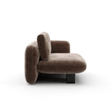 Sofa dwuosobowa Taupe Velvet po prawej stronie | Caracole Overlap