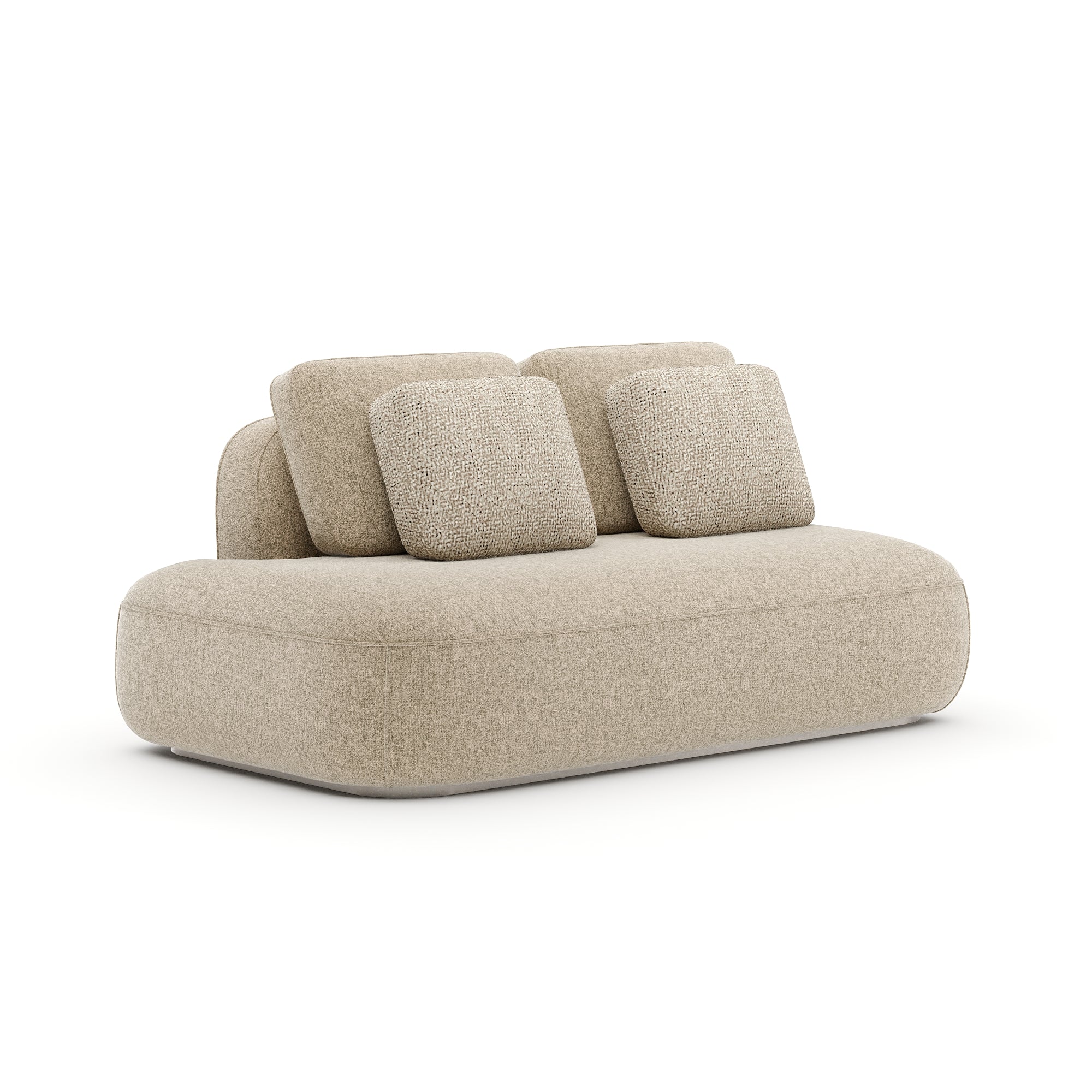 Sofa Sasso – prosty element bez podłokietników LAF | Oatmeal