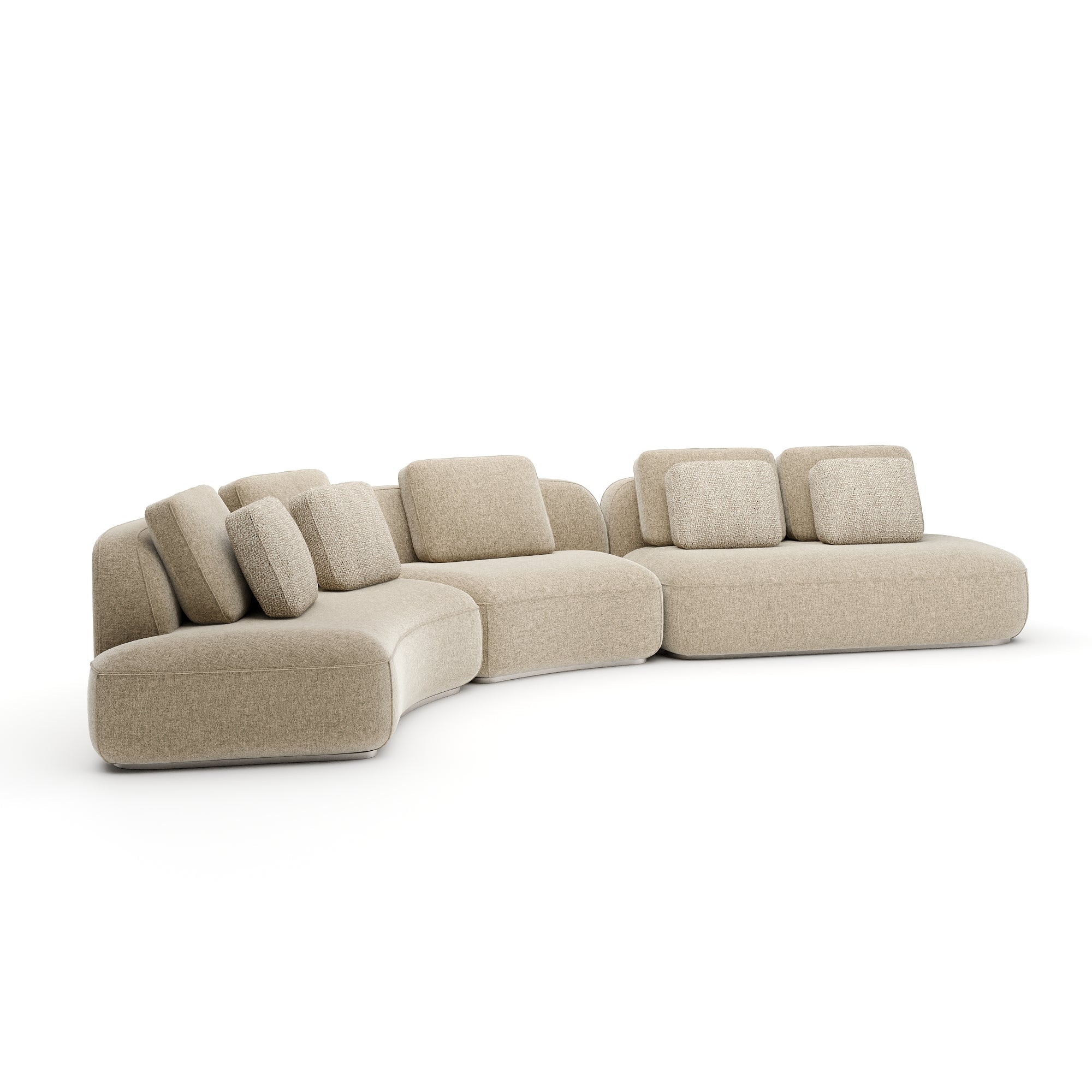 Narożnik Sasso – trzyczęściowa zakrzywiona sofa | Oatmeal