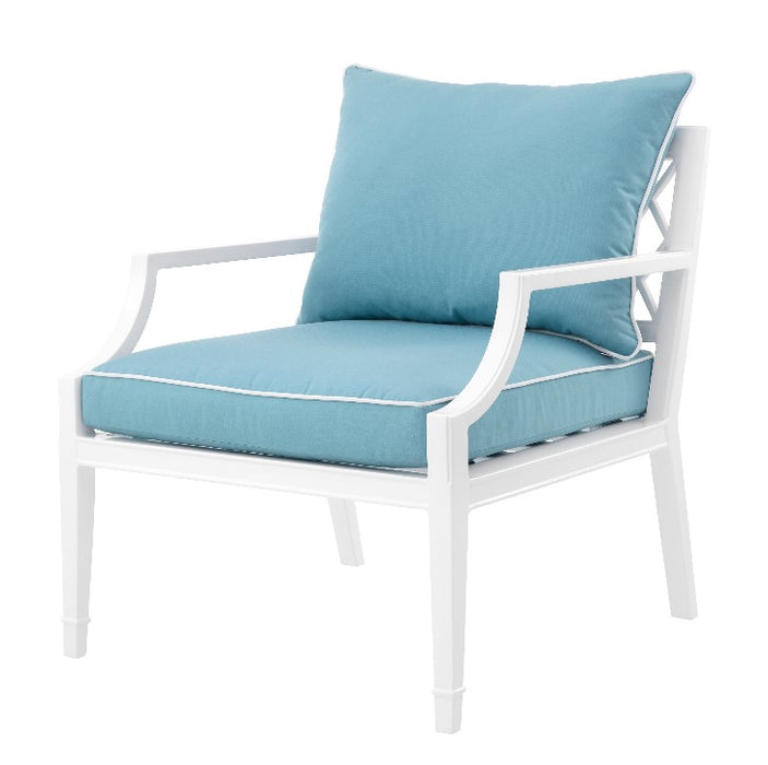 Sunbrella mineral blue | Białe wykończenie