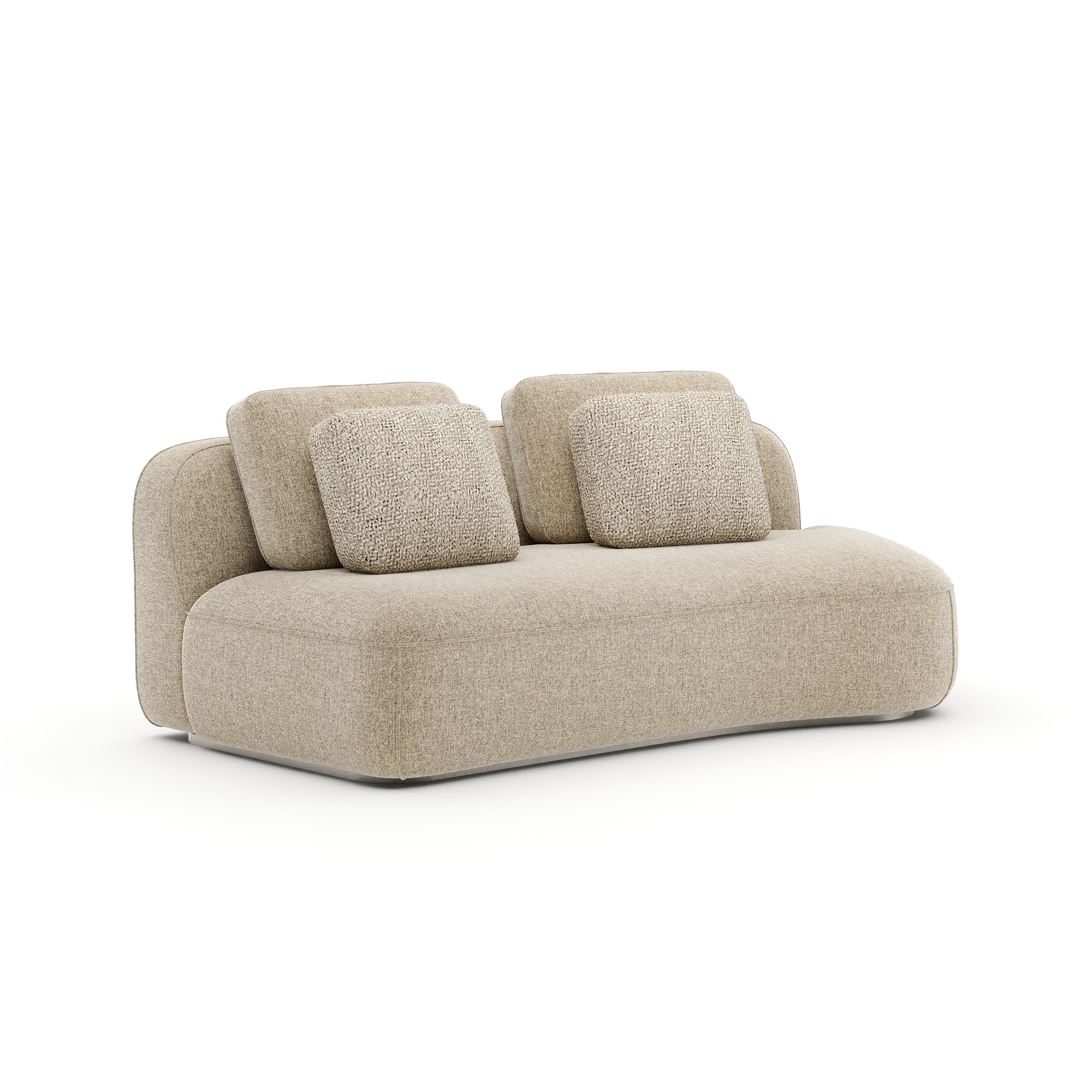 Sofa Sasso – zakrzywiony element bez podłokietników RAF | Oatmeal, prawy