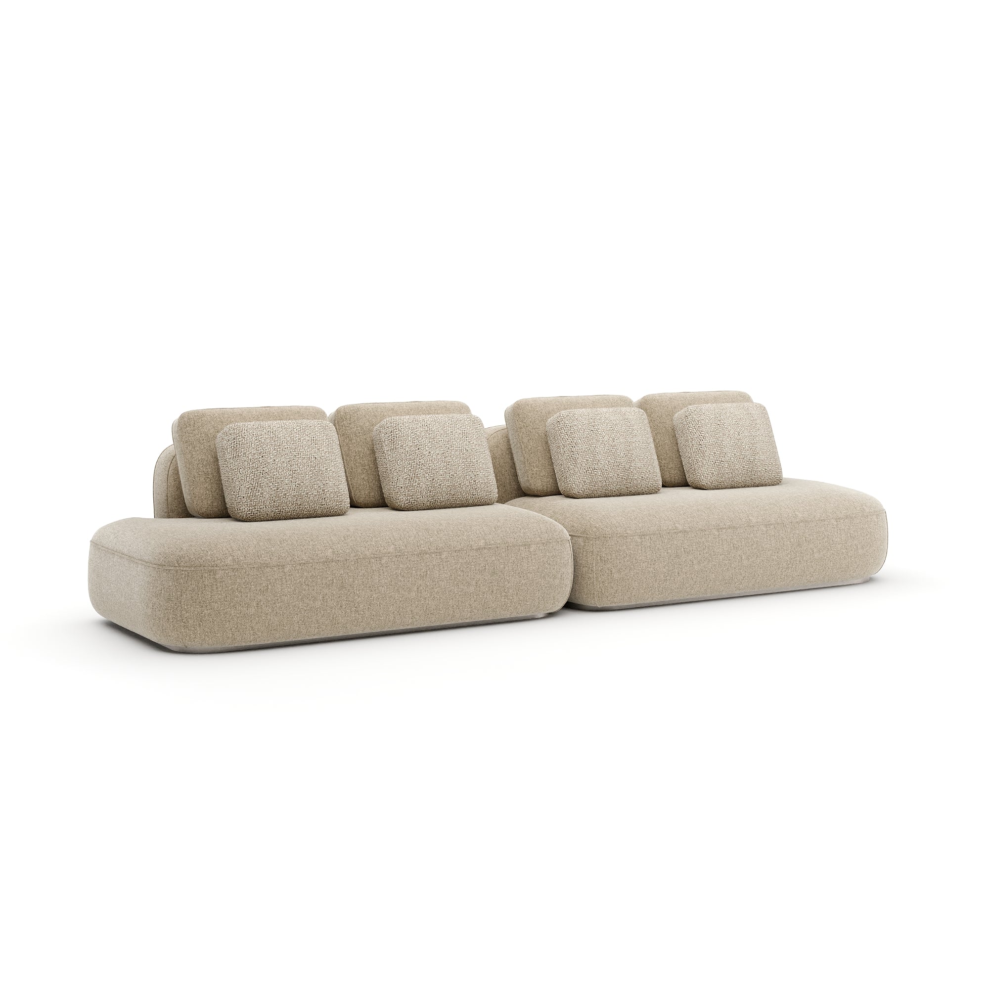 Narożnik Sasso – dwuczęściowa prosta sofa | Oatmeal
