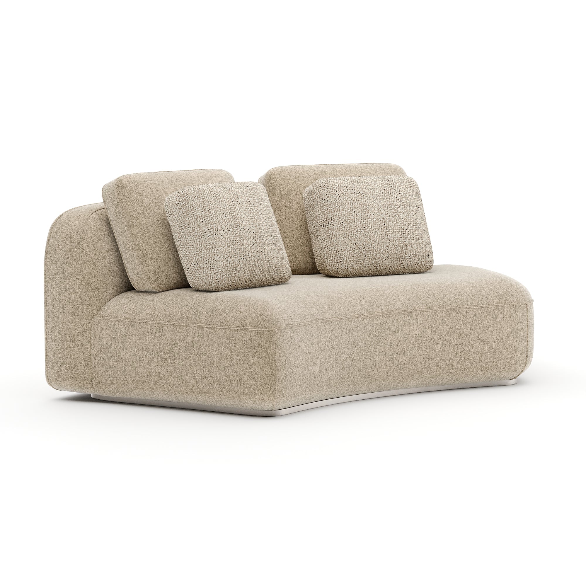 Sofa Sasso – zakrzywiony element bez podłokietników RAF | Oatmeal, prawy, UPH-426-RL3-B