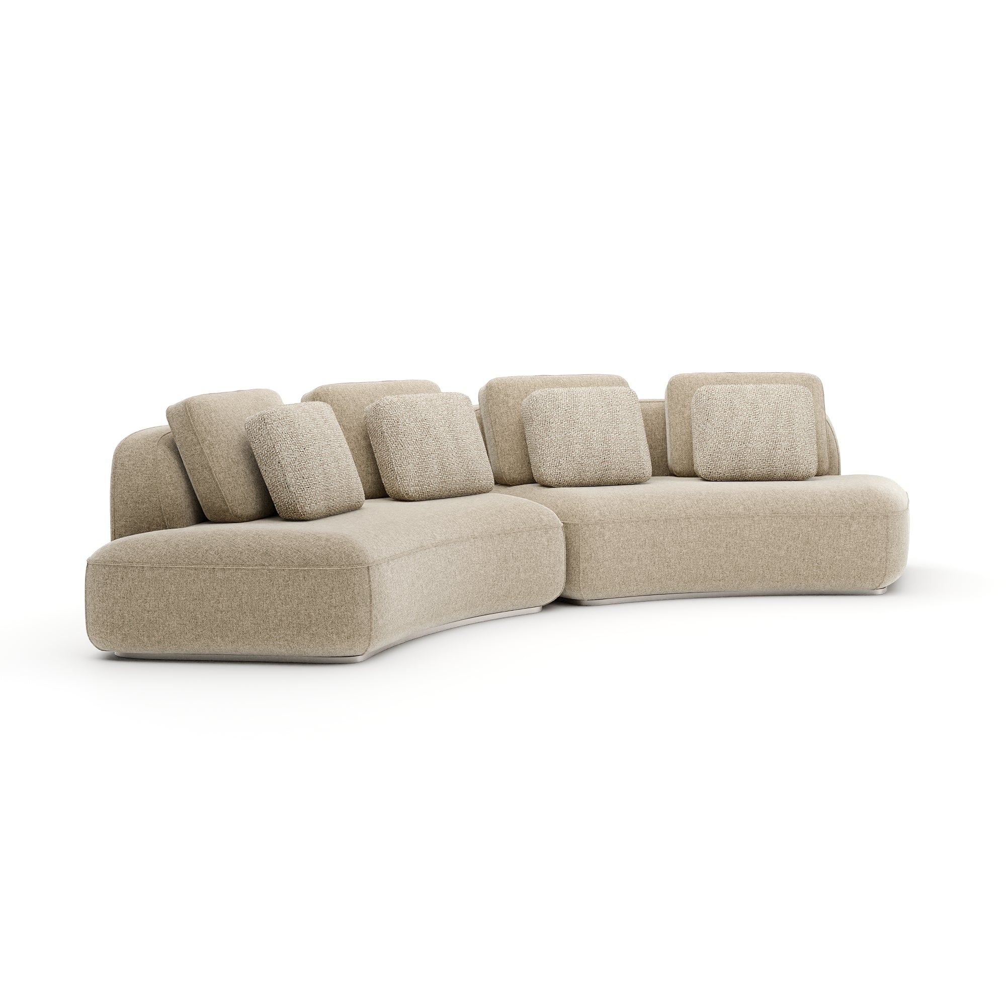 Narożnik Sasso – dwuczęściowa zakrzywiona sofa | Oatmeal, UPH-426-SEC1-B
