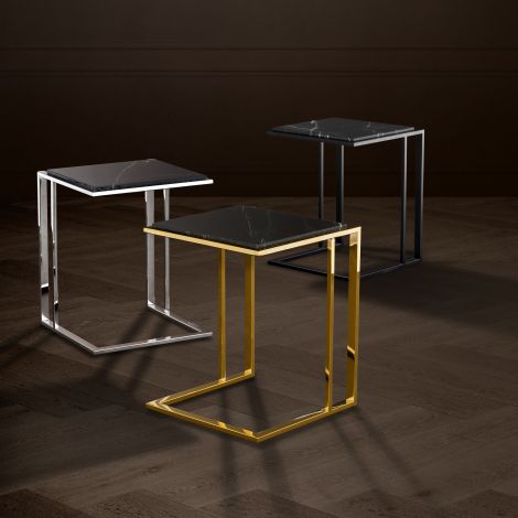 Stolik boczny Eichholtz Cocktail, polerowana stal nierdzewna