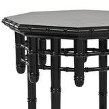 Stolik boczny Eichholtz Octagonal, czarne błyszczące wykończenie