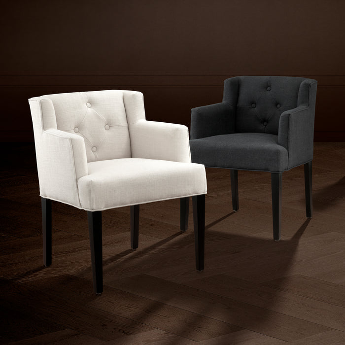 Krzesło stołowe Eichholtz Boca Raton, z podłokietnikiem, w kolorze panama natural