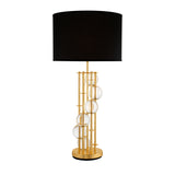 Lampa stołowa Eichholtz Lorenzo, złote wykończenie, zawiera klosz
