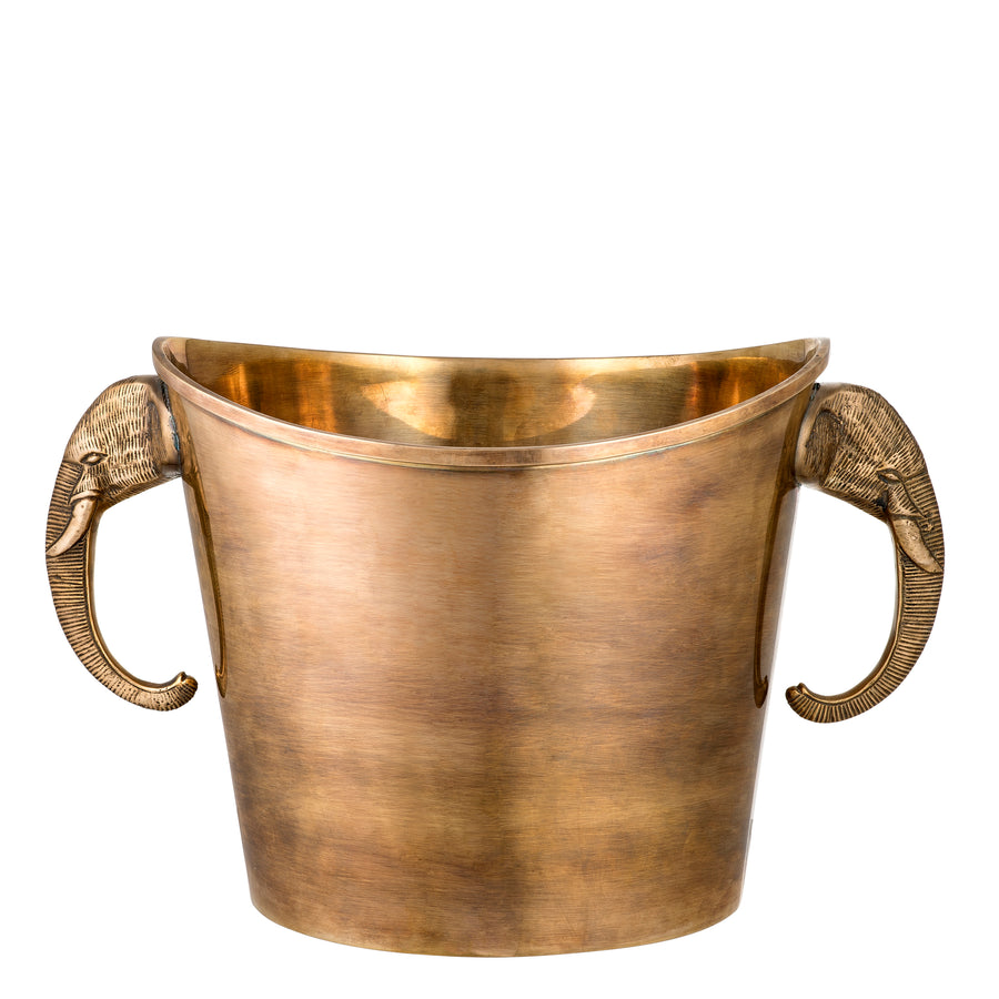 Cooler do wina Eichholtz Maharaja, mosiężne wykończenie vintage