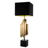 Lampa stołowa Eichholtz Beau Rivage, mosiężne wykończenie vintage, zawiera klosz