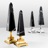 Layford Obelisk, L, acabado dorado, mármol negro