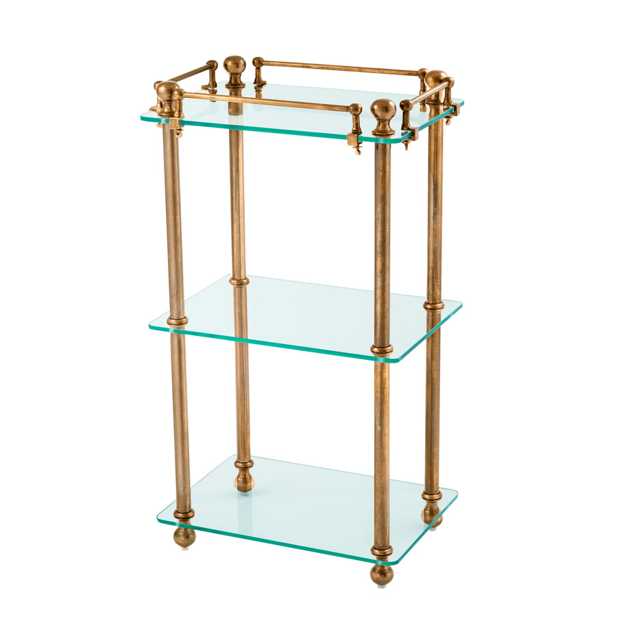 Eichholtz Devon bathroom shelf, vintage brass finish