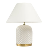 Lampa stołowa Eichholtz Savona, biała ceramika, zawiera klosz