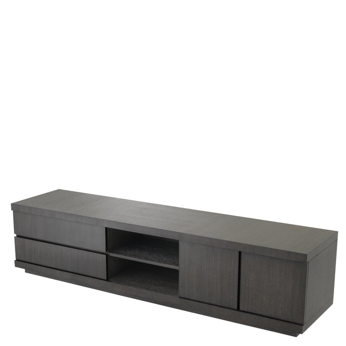 Mueble para TV Eichholtz Crosby, gris antracita, chapa de roble