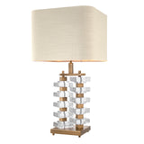 Lampa stołowa Eichholtz Toscana, mosiężne wykończenie vintage, zawiera klosz