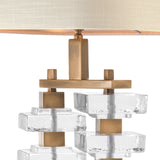 Lampa stołowa Eichholtz Toscana, mosiężne wykończenie vintage, zawiera klosz