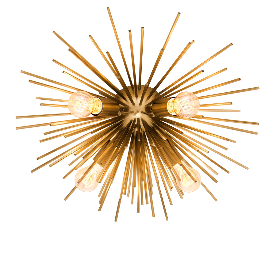 Eichholtz Boivin ceiling lamp, frosted brass finish