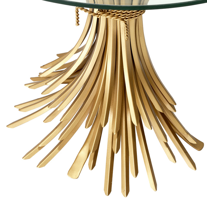 Konsola Eichholtz Bonheur, postarzane złote wykończenie