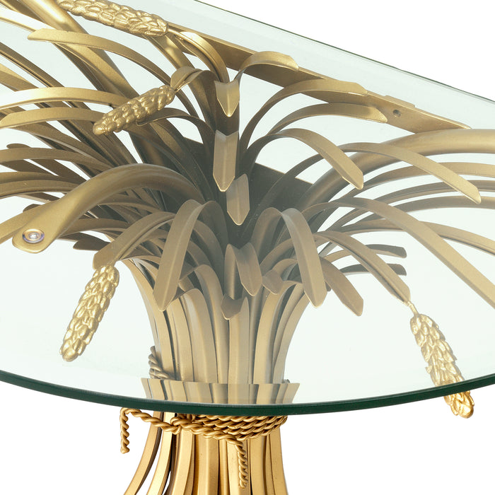 Konsola Eichholtz Bonheur, postarzane złote wykończenie