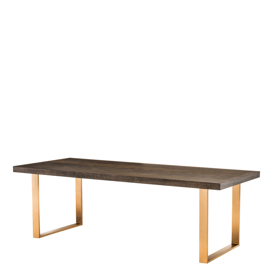 Dining Table Eichholtz Melchior, brown oak veneer, 230 cm